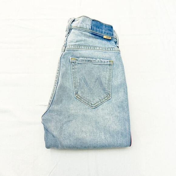 Mother Superior The Insider Crop Step Fray Thanks, Again Racer Denim Jean Sz 24 - Picture 1 of 10